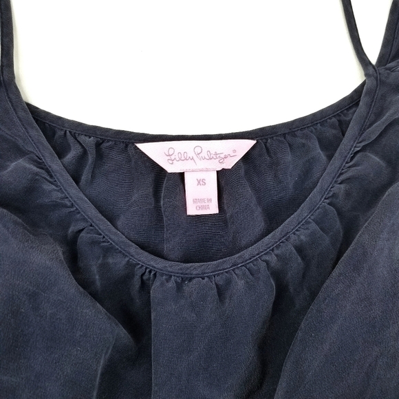 Lilly Pulitzer Blue Silk Cold Shoulder Dress XS - Picture 6 of 8